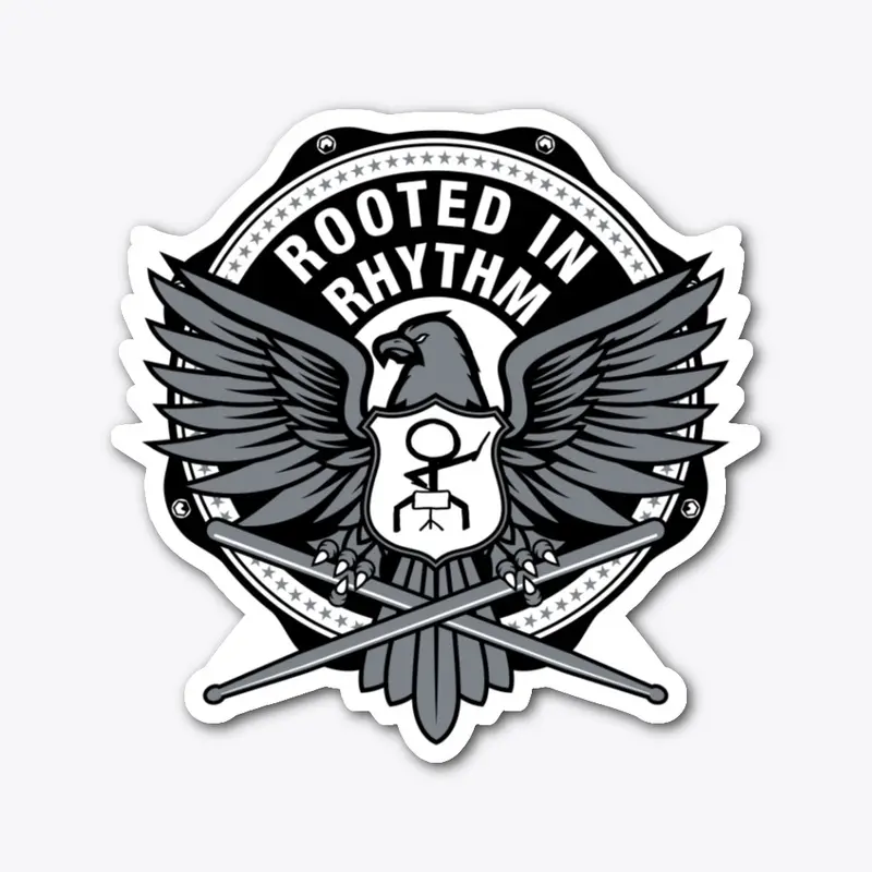 'Rooted In Rhythm' Bass Drum Sticker